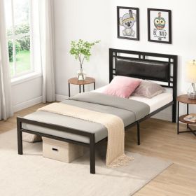 Twin Size Metal Bed Sturdy System Metal Bed Frame ,Modern Style And Comfort To Any Bedroom