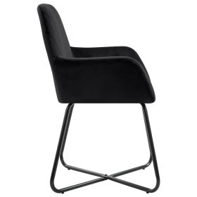 vidaXL Dining Chairs 6 pcs Black Velvet