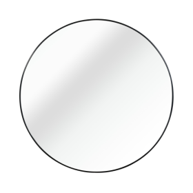 Black  16 Inches Metal Round Bathroom Mirror