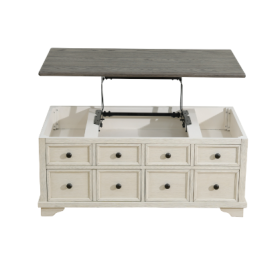 Dark Grey MDF Top And White Oak Drawer Living Room Storage Desk