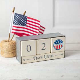 Wooden Block Calendar With Metal Box