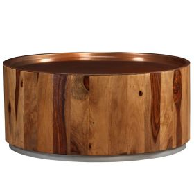 vidaXL Coffee Table Solid Sheesham Wood and Steel 26.8"