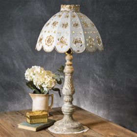 Table Lamp With Decorative Metal Shade