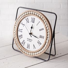 Wood And Metal Tabletop Clock