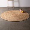 Natural And Ivory Swirl Jute Rug