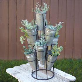 Tabletop Flower Display With Ten Pails