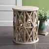 Set Of Two Basket Weave Accent Tables