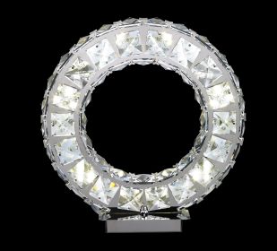 Round Crystal Extravaganza 11" Table Lamp