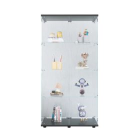 Double Door Glass Display Cabinet 4 With Gantry, Floor-to-ceiling Rare Bookshelf, Suitable For Living Room, Bedroom, Office