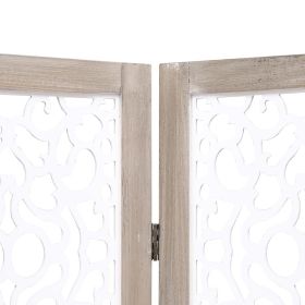 vidaXL 6-Panel Room Divider White 82.7"x65" Solid Wood