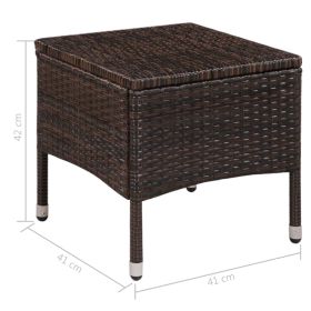 vidaXL 3 Piece Bistro Set Poly Rattan Brown