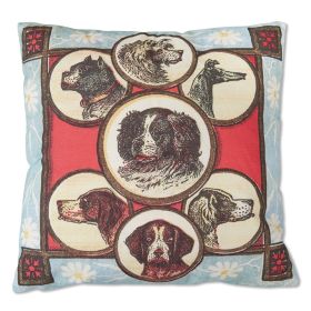 Canine And Floral Throw Pillow