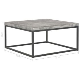 vidaXL Coffee Table 75x75x38 cm Concrete Look