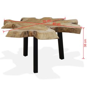 vidaXL Coffee Table Genuine Teak 80x70x38 cm