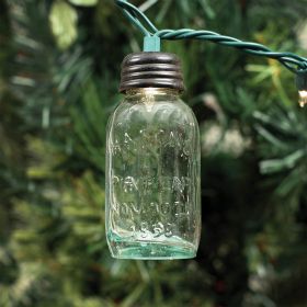 3.5 Inch Glass Mason Jar Ornament For Christmas Lights - Box Of 6