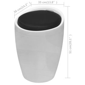 vidaXL Stool White and Black Faux Leather