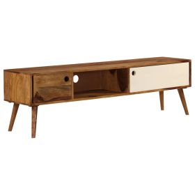 vidaXL TV Stand 55.1"x11.8"x15.7" Solid Wood Sheesham