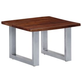 vidaXL Coffee Table with Live Edges 60x60x40 cm Solid Acacia Wood