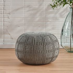 Yuny Knitted Cotton 20 X 20 Round Pouf