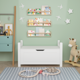 White Rubber Wooden Toy Box