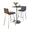 Mason Swivel Mid-Century Modern Counter Height Dining Set with Adjustable Table in Chrome Metal,