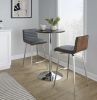 Mason Swivel Mid-Century Modern Counter Height Dining Set with Adjustable Table in Chrome Metal,