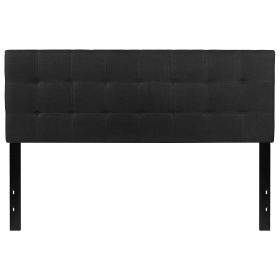 Queen size Modern Black Fabric Upholstered Panel Headboard