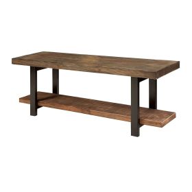 Modern Industrial Style Wood and Metal Accent Bench