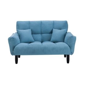 U_STYLE Modern Round Arm Tufted Sleeper Sofa with Solid Wood Legs