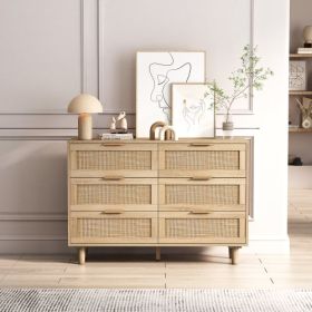 Drawers Rattan Storage Cabinet Rattan Drawer,for Bedroom,Living Room,Natural