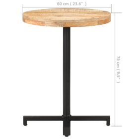 vidaXL Bistro Table Round Ø60x75 cm Rough Mango Wood