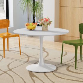 42.12"Modern Round Dining Table with Round MDF Table Top; Metal Base Dining Table;  End Table Leisure Coffee Table