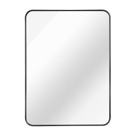 Black 22 "x30" Metal Rectangular Bathroom Wall Mirror