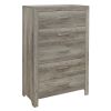 Transitional Aesthetic Weathered Gray Finish Chest with Drawers Storage Wood Veneer Rusticated Style Bedroom Furniture