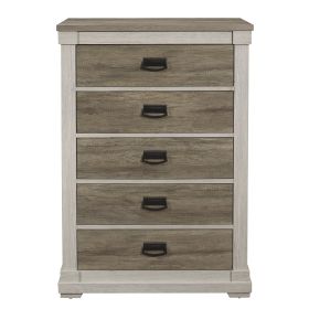 Transitional 1pc Chest with Storage Drawers Classic Shape Two-Tone Look Bedroom Furniture