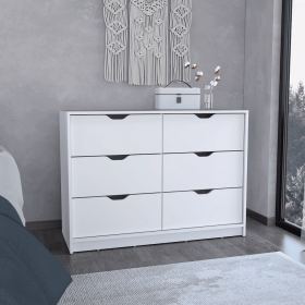 Basilea 4 Drawers Dresser; 2 Cabinets -White