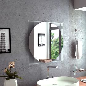 Salerno Mirror; Square Shape; Sandblasting Borders -Mirrored Glass