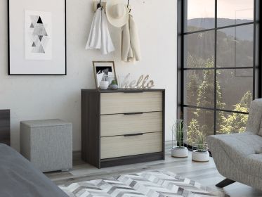 Kaia 3 Drawers Dresser; Superior Top -Smokey Oak / White