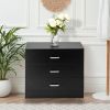 [FCH] Modern Simple 3-Drawer Table Nightstand Dresser Black