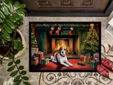 Beagle Cozy Christmas Doormat Front Door Mat Indoor Outdoor Rugs for Entryway, Non Slip Washable Low Pile, 24H X 36W