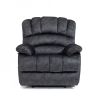 Large Manual Recliner Chair in Fabric for Living Room, Gray