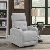 Grey Tufted Power Lift Recliner