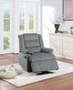 Contemporary Dark Gray Color Velvet Fabric Recliner Motion Recliner Chair 1pc Couch Manual Motion Plush Armrest Living Room Furniture