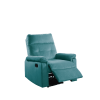 Luxurious Velvet Teal Blue Color Motion Recliner Chair 1pc Couch Manual Motion Plush Armrest Tufted Back Living Room Furniture Chair