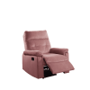 Luxurious Velvet Blush Pink Color Motion Recliner Chair 1pc Couch Manual Motion Plush Armrest Tufted Back Living Room Furniture Chair