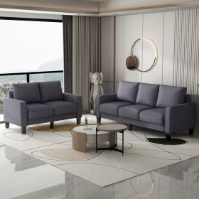 Modern Living Room Furniture Sofa in Dark Grey Fabric 2+3 Seat