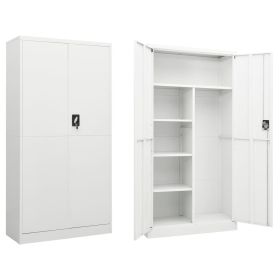 Locker Cabinet White 35.4"x15.7"x70.9" Steel