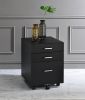 ACME Tennos Cabinet, Black & Chrome Finish 93199