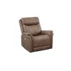 Luxurious Dual-Power Recliner - Warm Camel Faux-Suede, Power Footrest, Power Headrest - Meticulous Craftsmanship, Built-In USB Charging Port