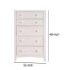 Contemporary White 1pc Chest of Drawers Plywood Pine Veneer Bedroom Furniture